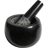 Mortero con Mano de 100% Granito con Protección de Ralladura y Empaque de Protección (2-7 kg- Pulido- Negro- Piedra…